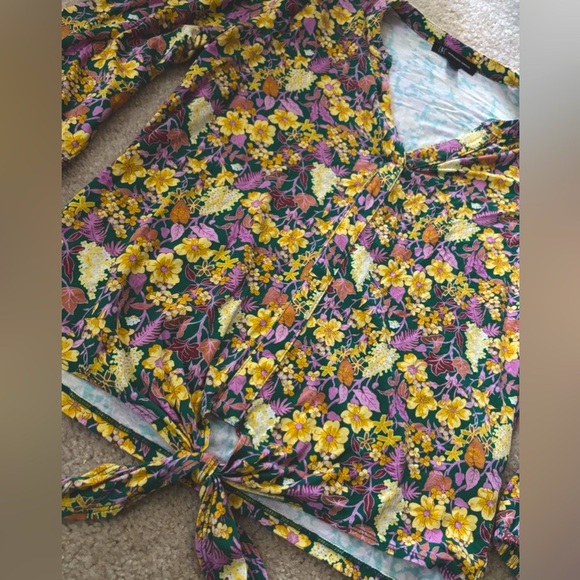 INC International Concepts Long Sleeve Floral Blouse - Picture 2 of 9